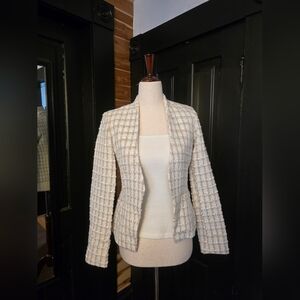 Calvin Klein Ivory Tweed Blazer